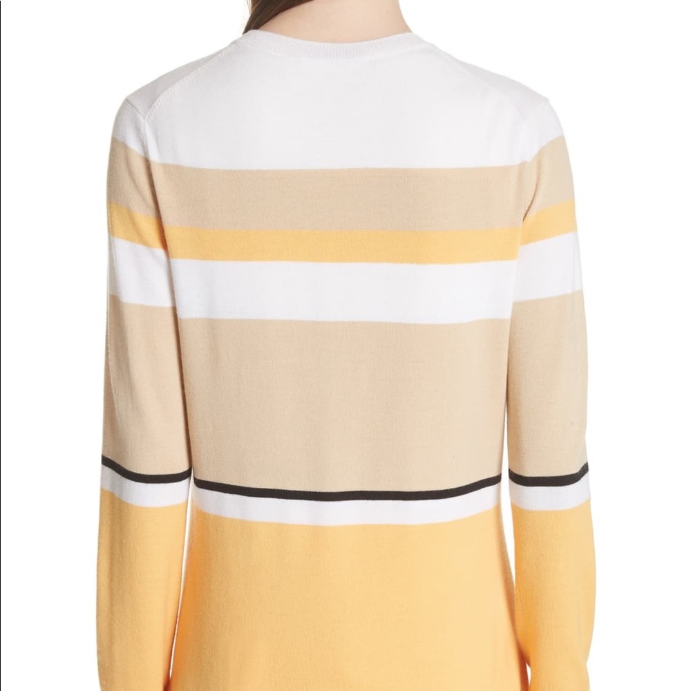 New $695 St John Stripe Jersey Knit Cardigan - Picture 5 of 8